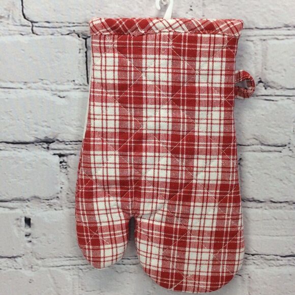 Christmas Red & White Plaid 3 Pc Kitchen Set Dish Towel/Pot Holder/Oven Mitt NWT - Picture 9 of 11